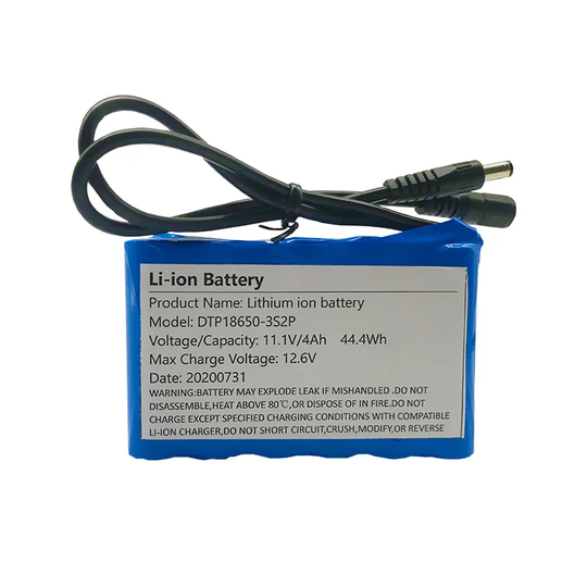 Cylindrical 18650-3S2P 11.1V  4000mah Li-ion Battery Pack (A-grade cell）