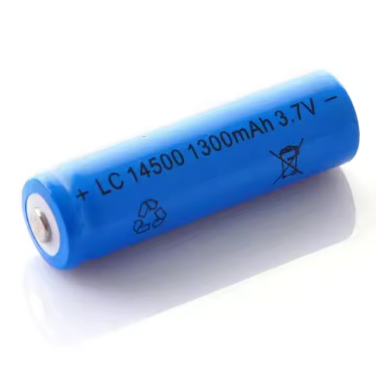 Cylindrical 14500 3.7V 1300mah Li-ion Battery (A-grade cell）