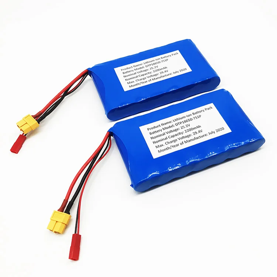 Cylindrical 18650-7S1P 25.2V  2200mah Li-ion Battery Pack (A-grade cell）