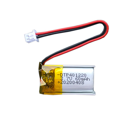 401220 60mAh with UN38.3, UL1642, CB, CE, RoHS | 3.7V LiPo Lithium Ion Battery