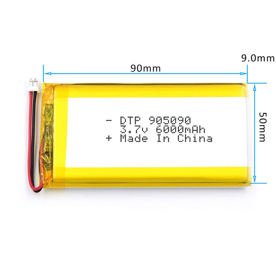 905090 6000mAh | 3.7V LiPo Lithium Ion Battery