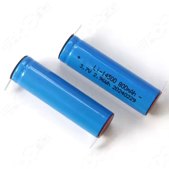 Cylindrical 14500 3.7V 800mah Li-ion Battery (A-grade cell）