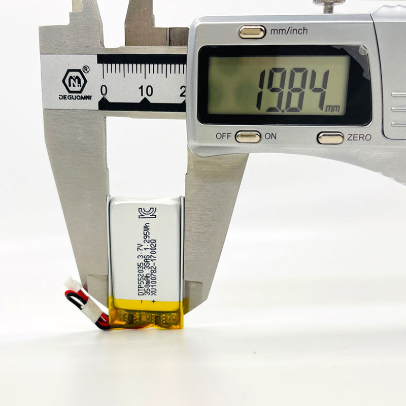 552035 350mAh with KC62133, IEC62133, BIS, CE & RoHS | 3.7V LiPo Lithium Ion Battery