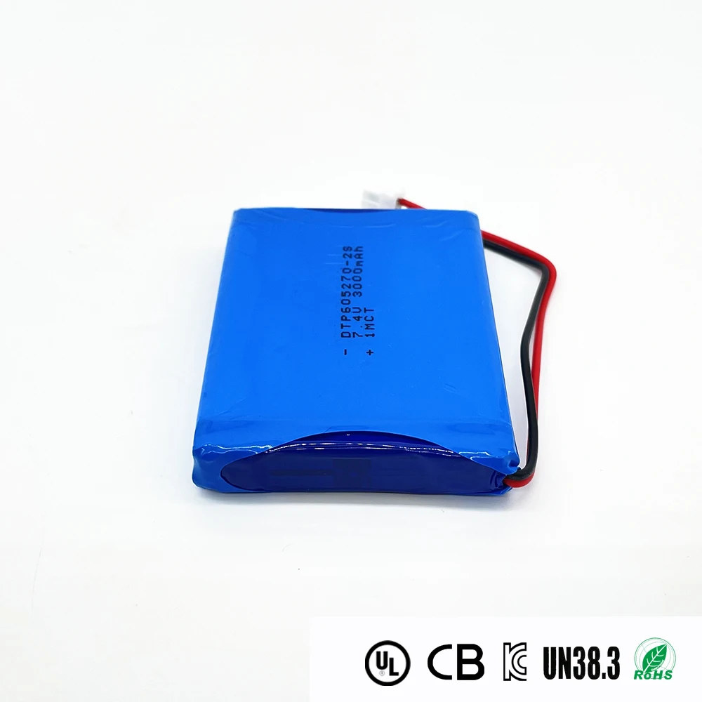 7.4V Lithium Battery Pack 605270-2S 3000mah
