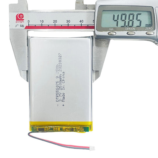 555075 2500mAh with UL1642.KC62133, EN62133, BIS, & CE | 3.7V LiPo Lithium Ion Battery
