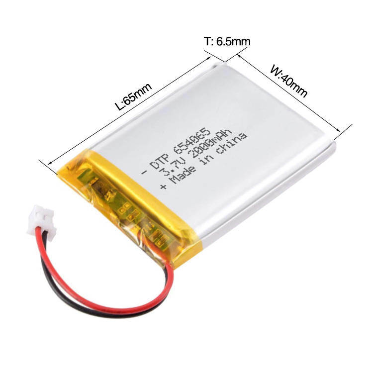 654065 2000mAh | 3.7V LiPo Lithium Ion Battery