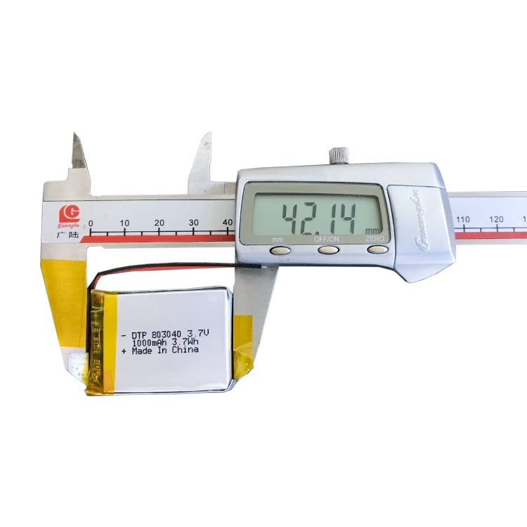 803040 1000mAh with KC62133, UN38.3, IEC62133, UL1642 & RoHS | 3.7V LiPo Lithium Ion Battery