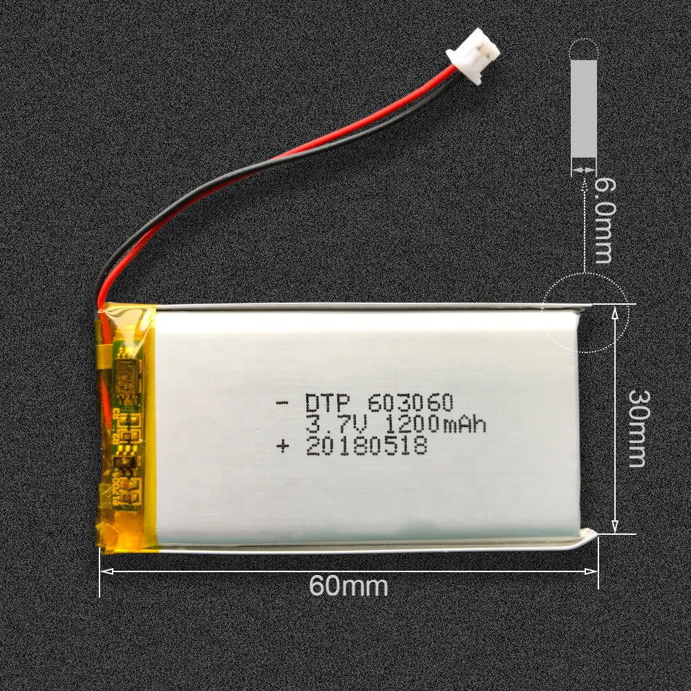 603060 1200mAh with KC62133 | 3.7V LiPo Lithium Ion Battery