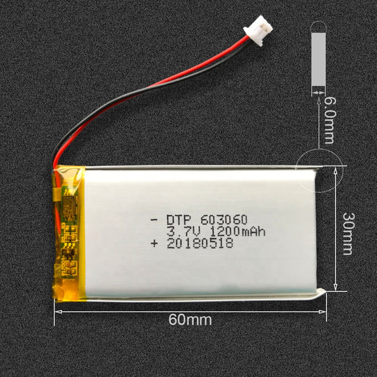 603060 1200mAh with KC62133 | 3.7V LiPo Lithium Ion Battery