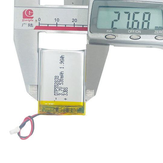 552838 530mAh with UN38.3, UL1642, CB, KC62133, CE, RoHS, MSDS/SDS | 3.7V LiPo Lithium Ion Battery