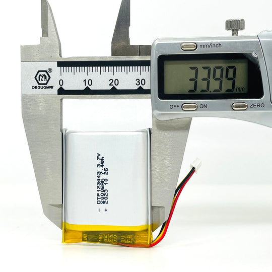 123443 2000mAh with KC62133, PSE & CE | 3.7V LiPo Lithium Ion Battery