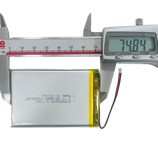 555075 2500mAh with UL1642.KC62133, EN62133, BIS, & CE | 3.7V LiPo Lithium Ion Battery