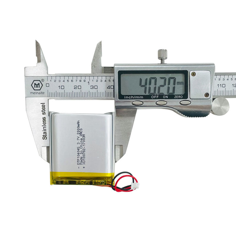 104045 2000mAh with KC62133, CE, RoHS | 3.7V LiPo Lithium Ion Battery