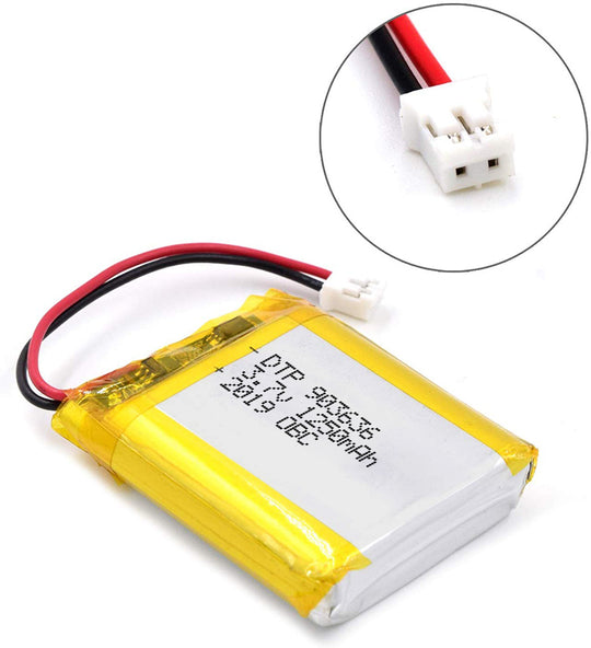 903636 1250mAh 3.7V Lithium Ion Battery (A-grade cell）