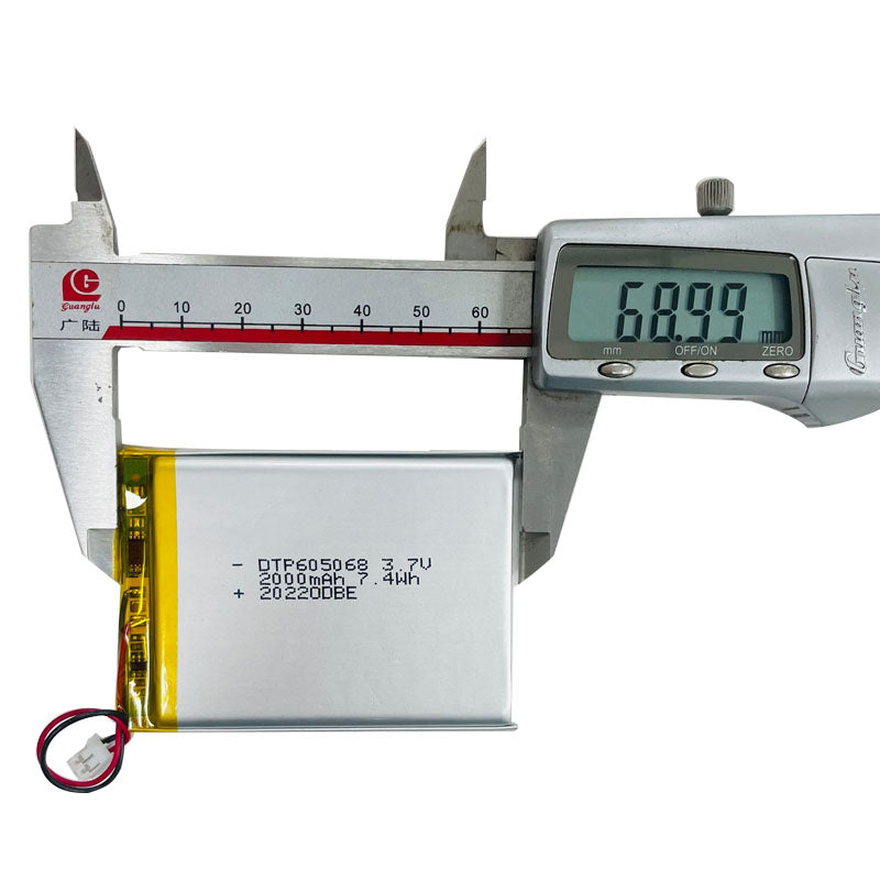 605068 2000mAh with UL1642, CB, CE & RoHS | 3.7V LiPo Lithium Ion Battery