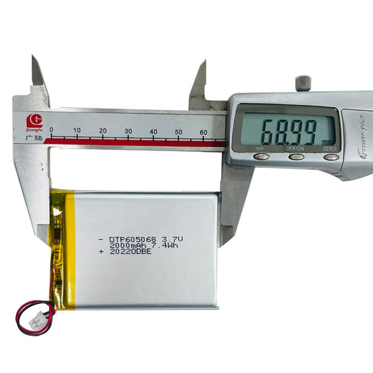 605068 2000mAh with UL1642, CB, CE & RoHS | 3.7V LiPo Lithium Ion Battery