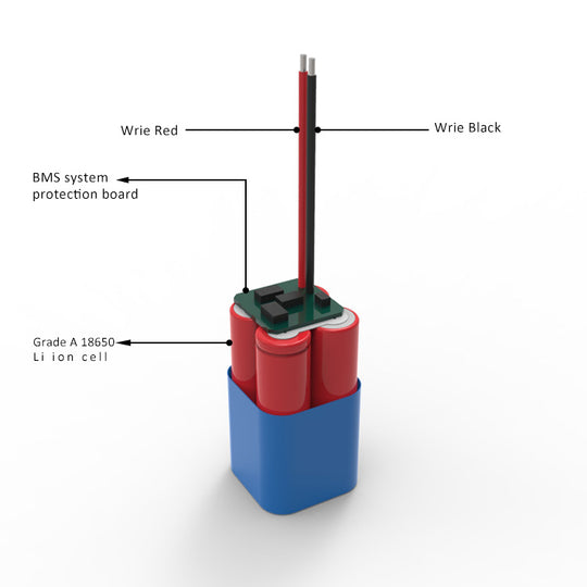 Cylindrical 18650-4S1P 14.8V  3500mah Li-ion Battery Pack (A-grade cell）