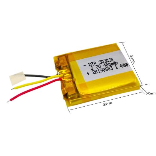 503030 400mAh with KC62133, CB, IEC62133, UN38.3, UL1642, BIS & CE | 3.7V LiPo Lithium Ion Battery