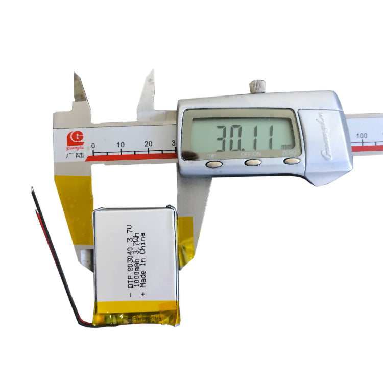 803040 1000mAh with KC62133, UN38.3, IEC62133, UL1642 & RoHS | 3.7V LiPo Lithium Ion Battery