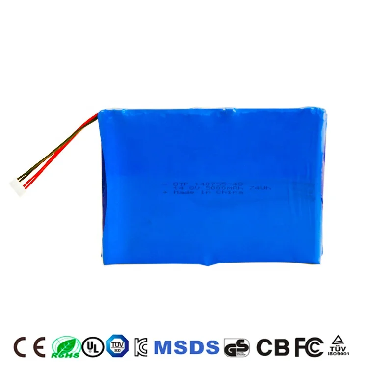 14.8V Lithium Battery Pack 140755-4S 5000mAh with UN38.3, CB