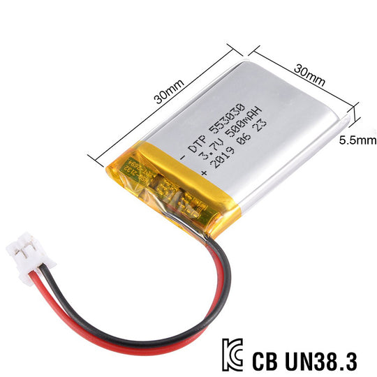 553030 500mAh with KC62133 | 3.7V LiPo Lithium Ion Battery