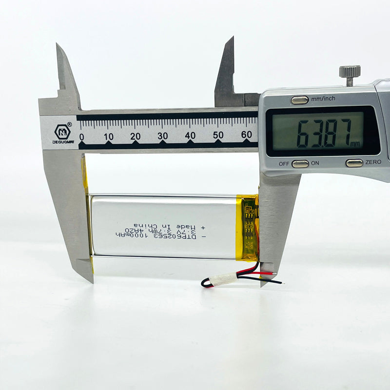 602563 1000mAh with KC62133, EN62133, CE & RoHS | 3.7V LiPo Lithium Ion Battery