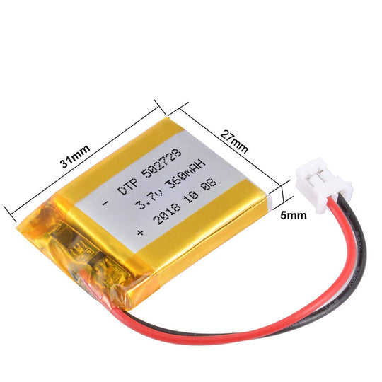 502728 500mAh with KC62133 | 3.7V LiPo Lithium Ion Battery