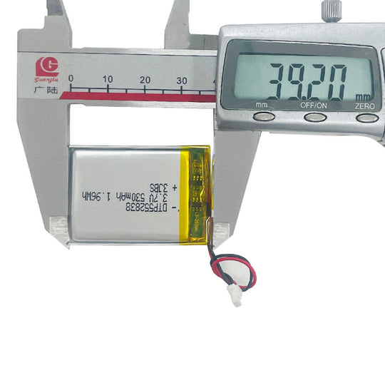 552838 530mAh with UN38.3, UL1642, CB, KC62133, CE, RoHS, MSDS/SDS | 3.7V LiPo Lithium Ion Battery