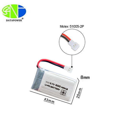 802540-2P 1200mAh | 3.7V 20C High Rate Lithium Battery