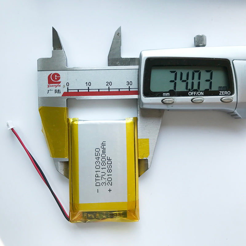 103450 1800mAh with KC62133, UL1642, UN38.3, CB, BIS & CE | 3.7V LiPo Lithium Ion Battery