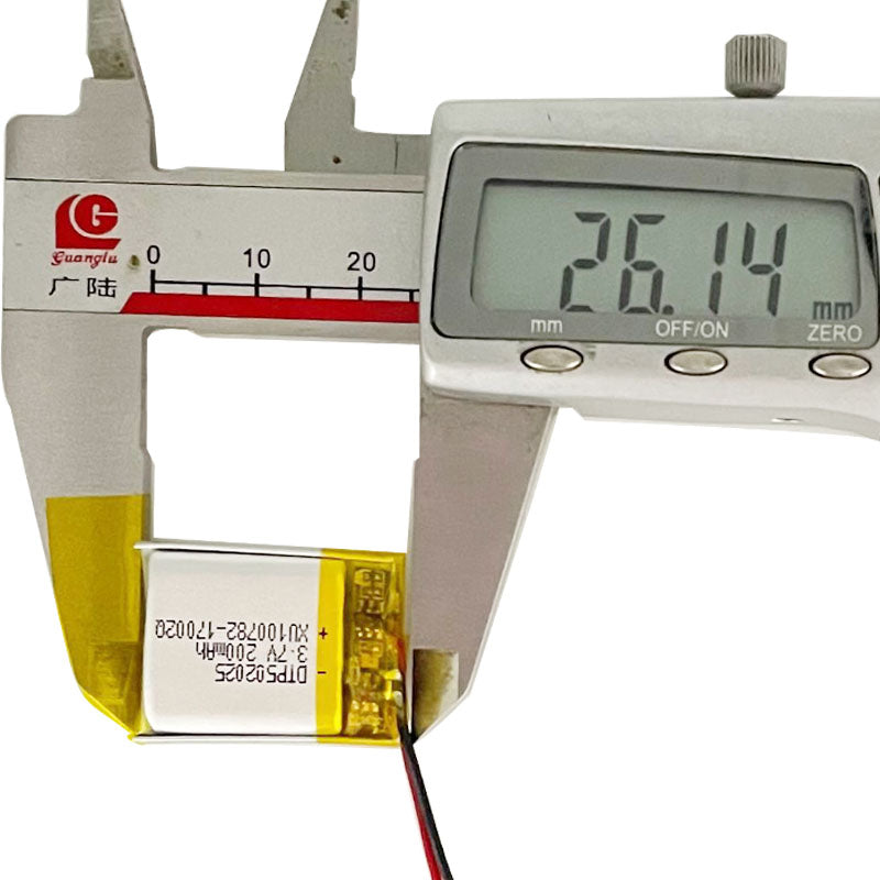 502025 200mAh with KC62133 | 3.7V LiPo Lithium Ion Battery