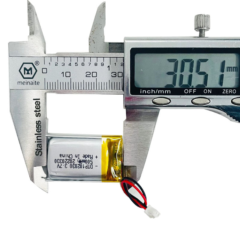 102030 500mAh with KC62133 & PSE | 3.7V LiPo Lithium Ion Battery
