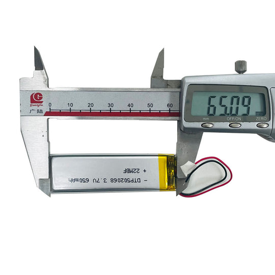 502068 650mAh | 3.7V LiPo Lithium Ion Battery