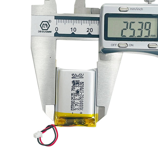 802535 700mAh with KC62133, PSE, UN38.3, UL1642 & BIS | 3.7V LiPo Lithium Ion Battery