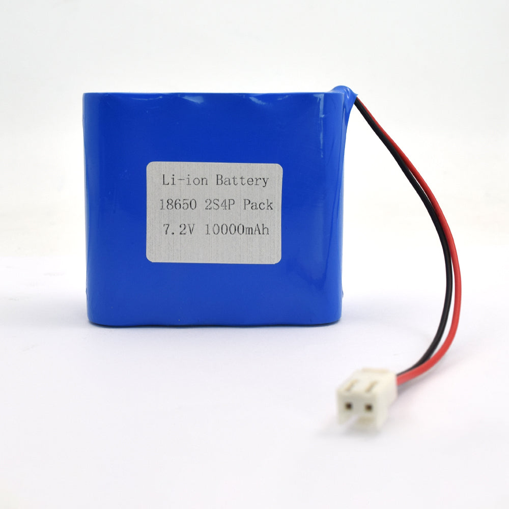 Cylindrical 18650-2S4P 7.4V  10000mah Li-ion Battery Pack (A-grade cell）