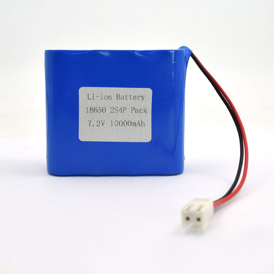 Cylindrical 18650-2S4P 7.4V  10000mah Li-ion Battery Pack (A-grade cell）