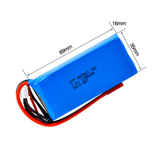 803063-2S 1200mAh | 7.4V 30C High Rate Lithium Battery