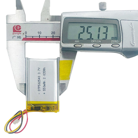 502540 550mAh with KC62133 | 3.7V LiPo Lithium Ion Battery