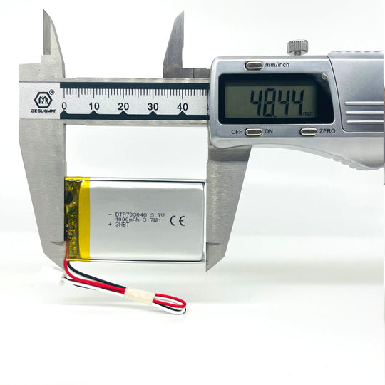 703048 1000mAh with KC62133, UN38.3, UL1642 & RoHS | 3.7V LiPo Lithium Ion Battery