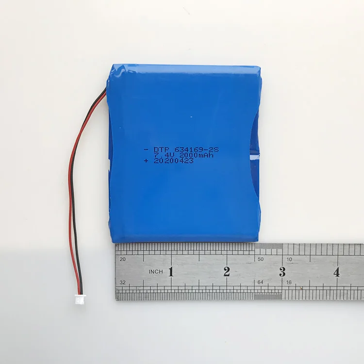 7.4V Lithium Battery Pack 634169-2S 2000mAh with KC62133 & UN38.3