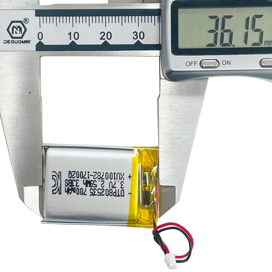 802535 700mAh with KC62133, PSE, UN38.3, UL1642 & BIS | 3.7V LiPo Lithium Ion Battery
