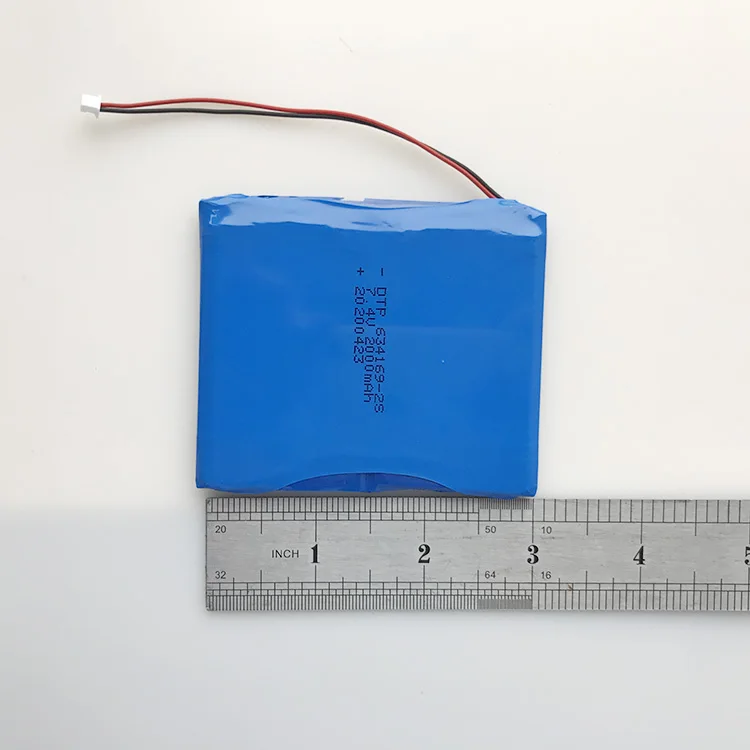 7.4V Lithium Battery Pack 634169-2S 2000mAh with KC62133 & UN38.3