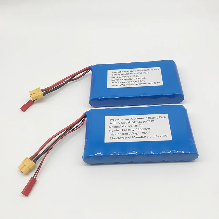 Cylindrical 18650-7S1P 25.2V  2200mah Li-ion Battery Pack (A-grade cell）