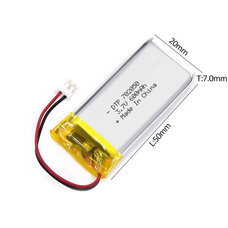 702050 600mAh | 3.7V LiPo Lithium Ion Battery