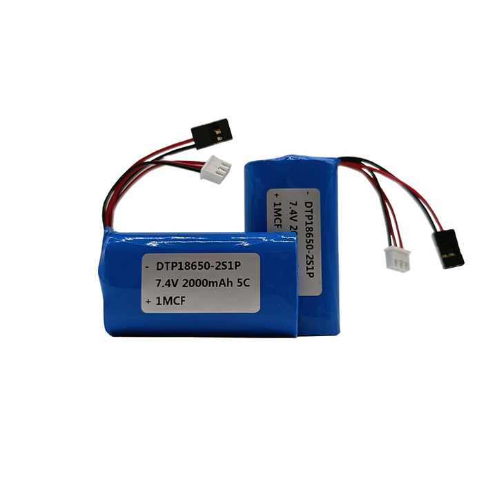 Cylindrical 18650-2S 7.2V  2000mah Li-ion Battery Pack (A-grade cell）