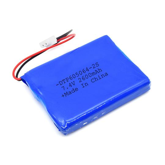7.4V Lithium Battery Pack 605064-2S 2600mah
