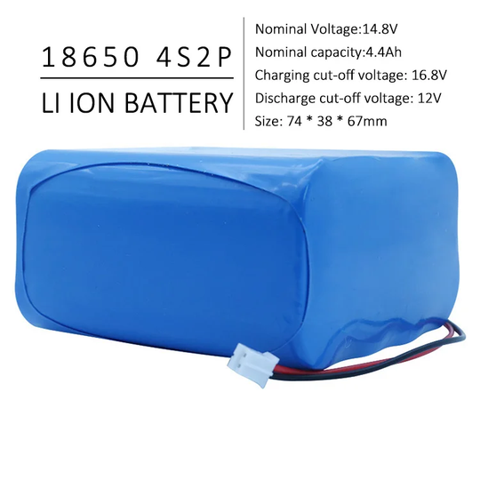 Cylindrical 18650-4S2P 14.8V  4400mah Li-ion Battery Pack (A-grade cell）