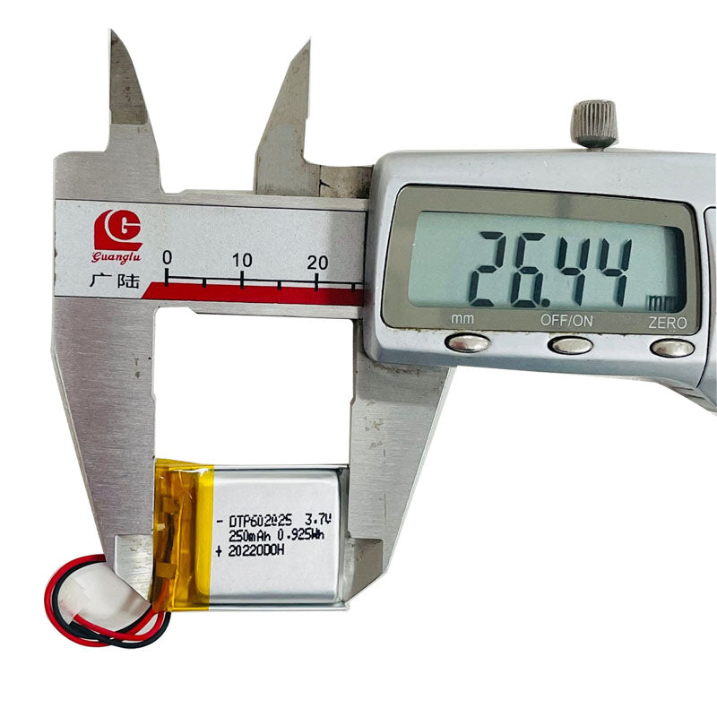 602025 250mAh with UN38.3, UL1642, IEC62133, CB, KC62133, MSDS/SDS| 3.7V LiPo Lithium Ion Battery