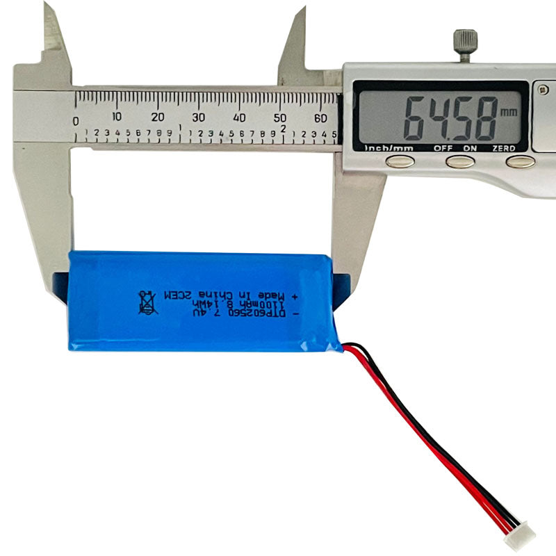 7.4V Lithium Battery Pack 602560-2S 1100mah