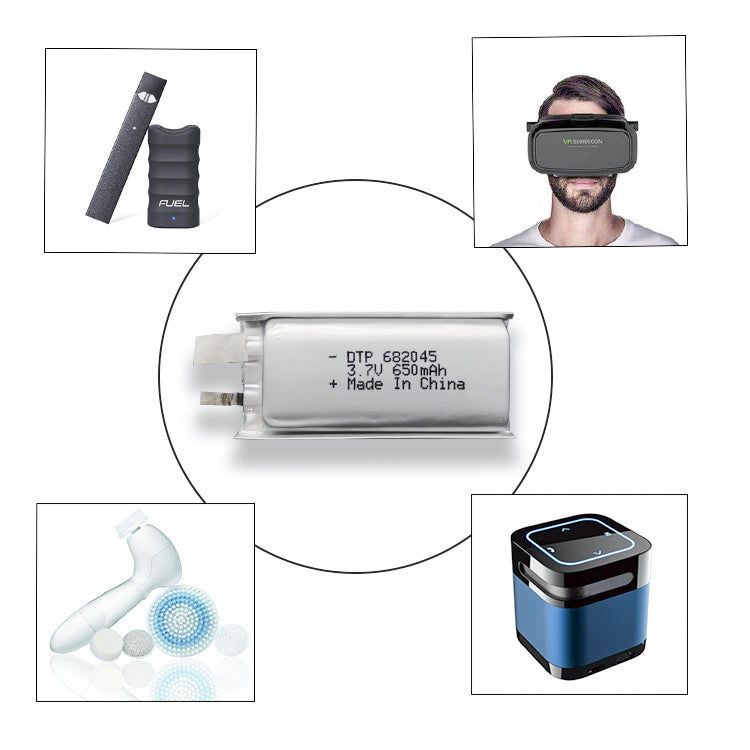 682045 650mAh with KC62133 & UN38.3 | 3.7V LiPo Lithium Ion Battery
